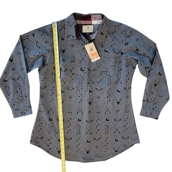 Legendary Whitetails Firelight Gray and Black Popover Flannel Tunic NEW Size XL - Picture 6 of 15
